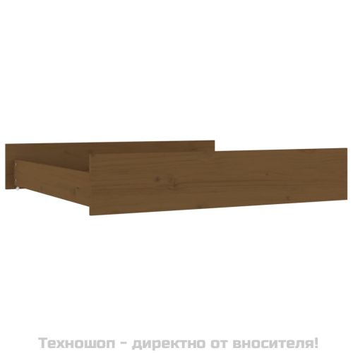 Чекмеджета за легло, 2 бр, меденокафяви, борово дърво масив