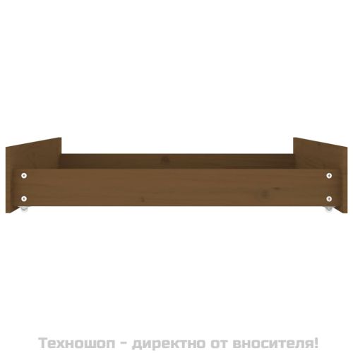 Чекмеджета за легло, 2 бр, меденокафяви, борово дърво масив
