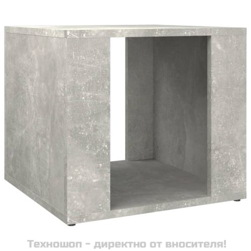 Нощна масичка, бетонно сива, 41x40x36 см, инженерно дърво
