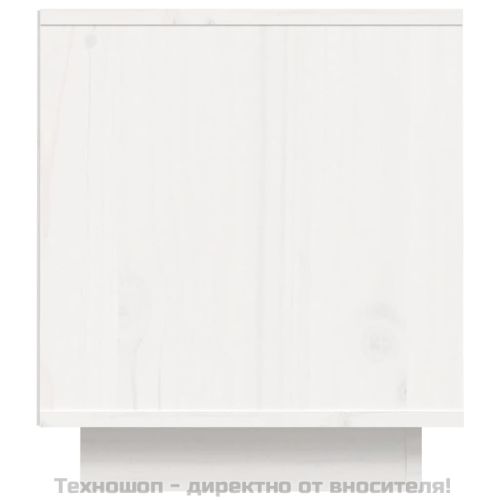 ТВ шкаф, бял, 80x35x40,5 см, бор масив