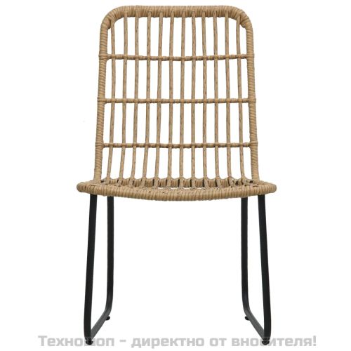 Бистро комплект, 3 части, полиратан, дъб