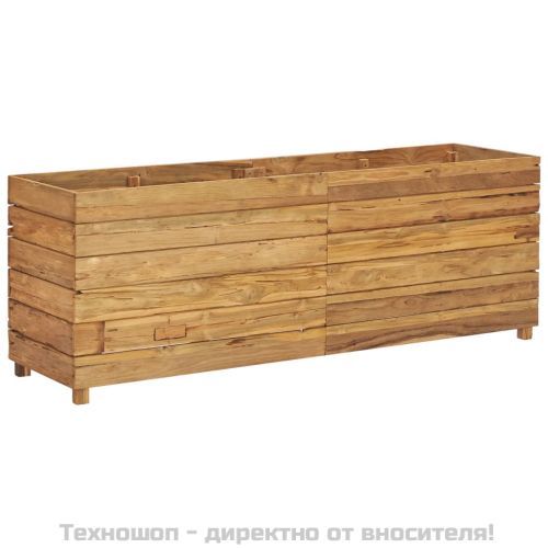 Повдигната леха 150x40x55 см рециклирано тиково дърво и стомана