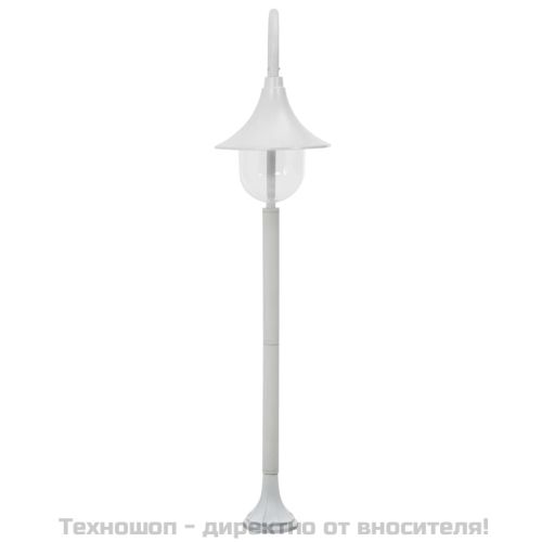 Градински стълб, E27, 120 см, алуминий, бял