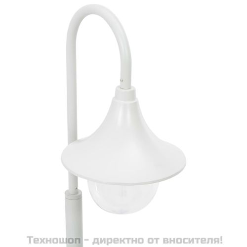 Градински стълб, E27, 120 см, алуминий, бял
