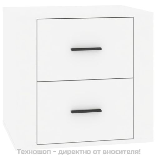 Нощно шкафче, бял гланц, 50x39x47 см