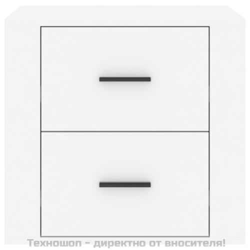 Нощно шкафче, бял гланц, 50x39x47 см