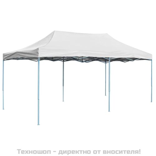 Професионална сгъваема парти шатра, 3x6 м, стомана, бяла