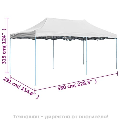Професионална сгъваема парти шатра, 3x6 м, стомана, бяла