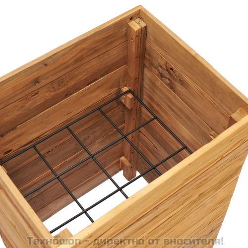 Повдигната леха 50x40x72 см рециклирано тиково дърво и стомана