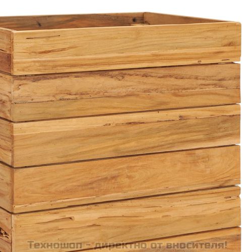 Повдигната леха 50x40x72 см рециклирано тиково дърво и стомана