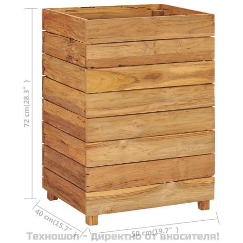 Повдигната леха 50x40x72 см рециклирано тиково дърво и стомана
