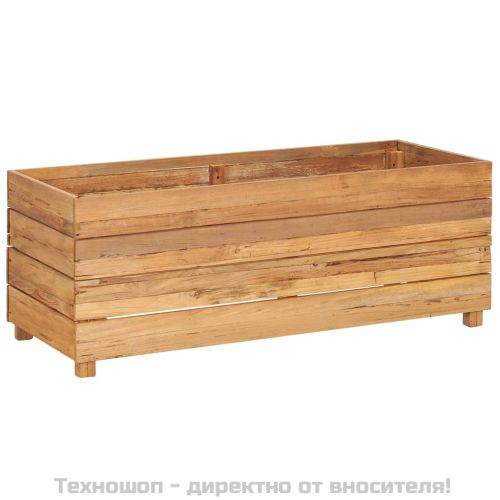 Повдигната леха 100x40x38 см рециклирано тиково дърво и стомана