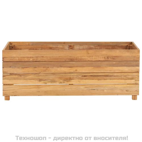 Повдигната леха 100x40x38 см рециклирано тиково дърво и стомана