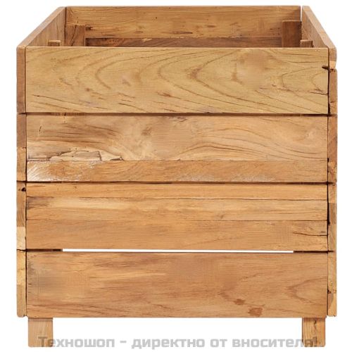 Повдигната леха 100x40x38 см рециклирано тиково дърво и стомана