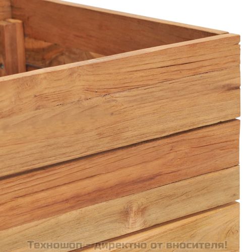 Повдигната леха 100x40x38 см рециклирано тиково дърво и стомана