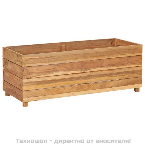 Повдигната леха 100x40x38 см рециклирано тиково дърво и стомана