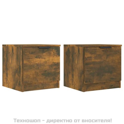 Нощни шкафчета, 2 бр, опушен дъб, 40x39x40 см