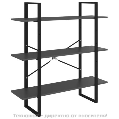 Библиотека, сив, 100x30x105 см, инженерно дърво