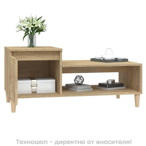 Кафе маса, дъб сонома, 100x50x45 см, инженерно дърво