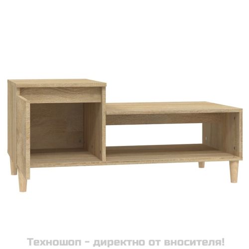 Кафе маса, дъб сонома, 100x50x45 см, инженерно дърво