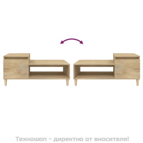 Кафе маса, дъб сонома, 100x50x45 см, инженерно дърво