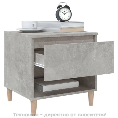Нощни масички, 2 бр, бетонно сиво, 50x46x50 , инженерно дърво