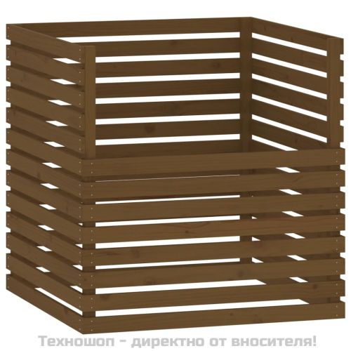 Компостер, меденокафяв, 100x100x102 см, борово дърво масив