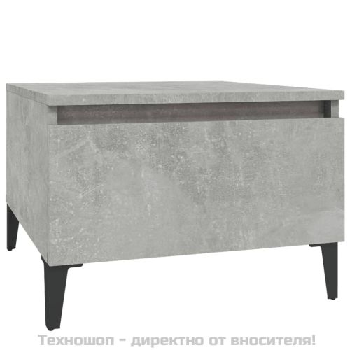 Странична маса, бетонно сива, 50x46x35 см, инженерно дърво