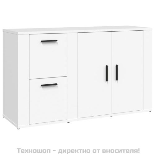 Сайдборд, бял, 100x33x59,5 см, инженерно дърво