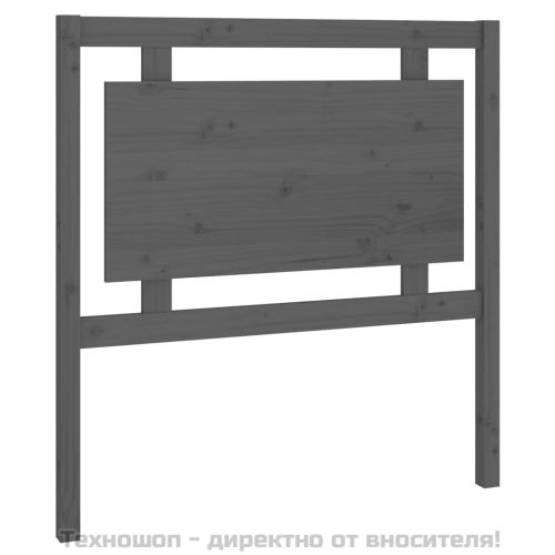 Горна табла за легло, сива, 95,5x4x100 см, бор масив