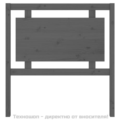 Горна табла за легло, сива, 95,5x4x100 см, бор масив