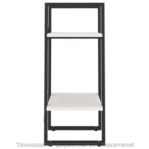 2-етажна библиотека, бяла, 40x30x70 см, борово дърво масив