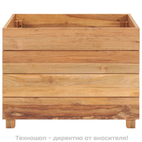 Повдигната леха 50x40x38 см рециклирано тиково дърво и стомана