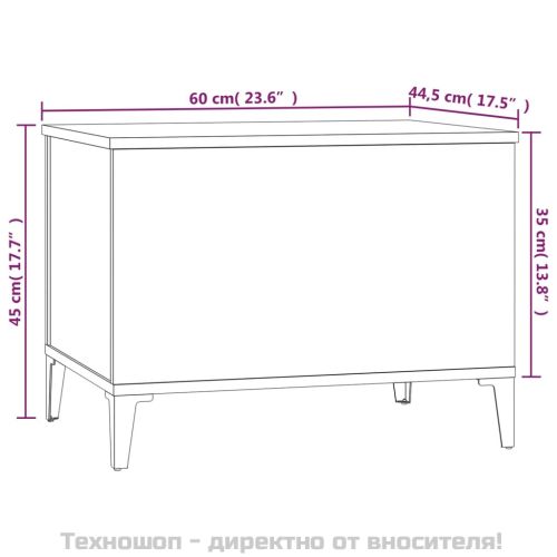 Кафе маса, сив сонома, 60x44,5x45 см, инженерно дърво