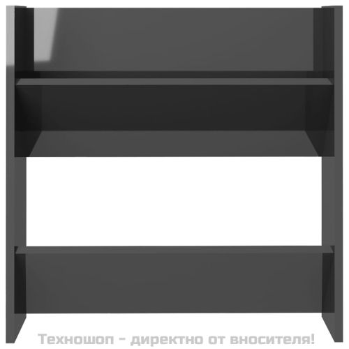 Шкафове за обувки 2 бр сив гланц 60x18x60 см инженерно дърво