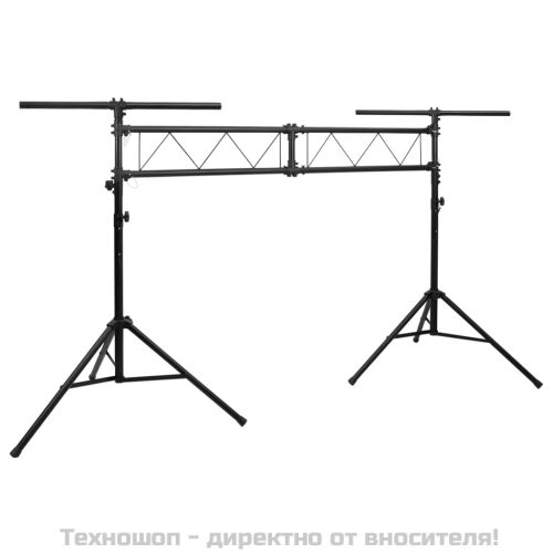 Стойка за осветление черна 338x115x(180-300) см стомана