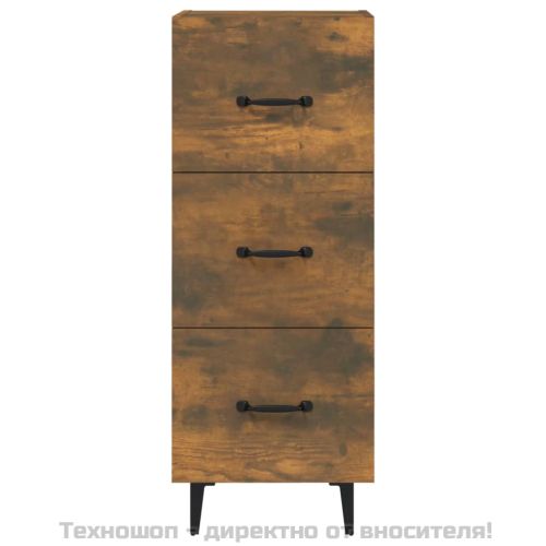 Сайдборд, опушен дъб, 34,5x34x90 см, инженерно дърво