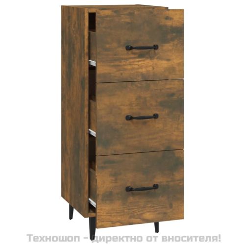 Сайдборд, опушен дъб, 34,5x34x90 см, инженерно дърво
