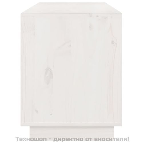 ТВ шкаф, бял, 176x37x47,5 см, бор масив
