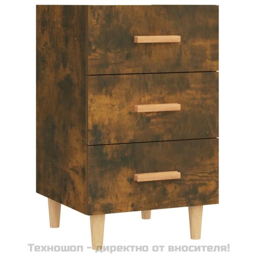 Нощно шкафче, опушен дъб, 40x40x66 см, инженерно дърво