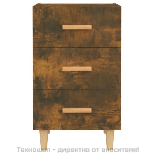 Нощно шкафче, опушен дъб, 40x40x66 см, инженерно дърво