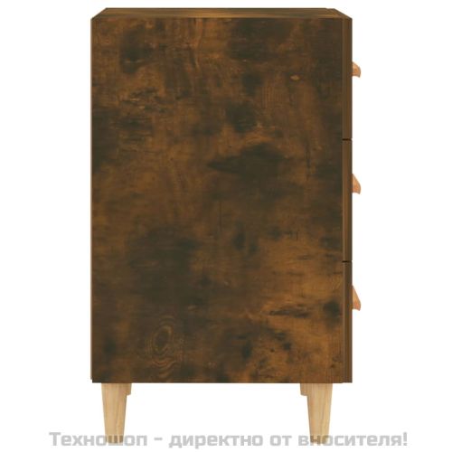 Нощно шкафче, опушен дъб, 40x40x66 см, инженерно дърво