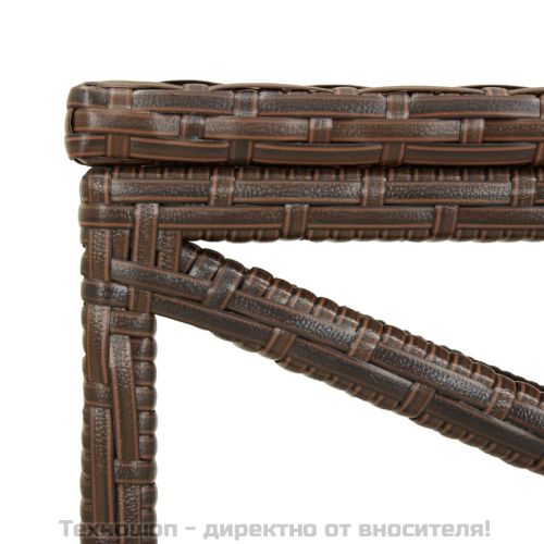 Градинска пейка, 120 см, полиратан, кафява
