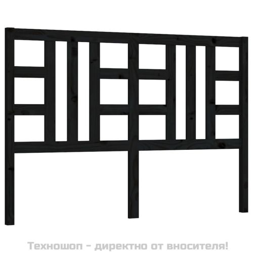 Горна табла за легло, черна, 146x4x100 см, бор масив