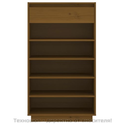Шкаф за обувки, меденокафяв, 60x34x105 см, бор масив