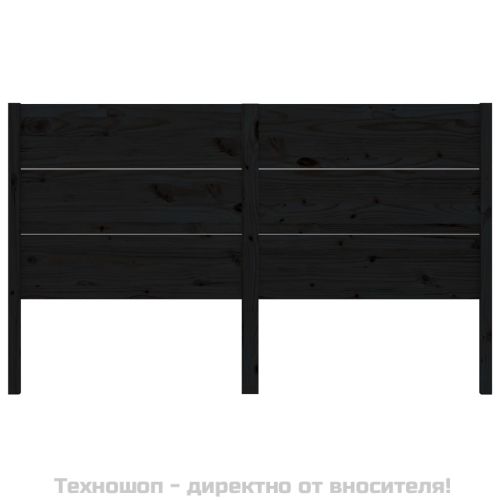 Табла за спалня, черна, 206x4x100 см, бор масив