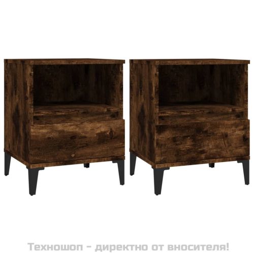 Нощни шкафчета 2 бр опушен дъб 40x35x50 см