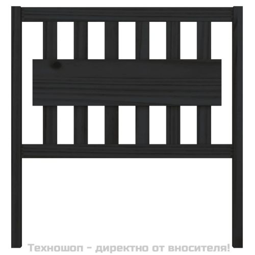 Горна табла за легло, черна, 95,5x4x100 см, бор масив