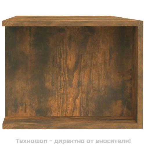 ТВ шкаф с LED осветление, опушен дъб, 135x39x30 см