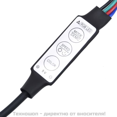 ТВ шкаф с LED осветление, опушен дъб, 135x39x30 см